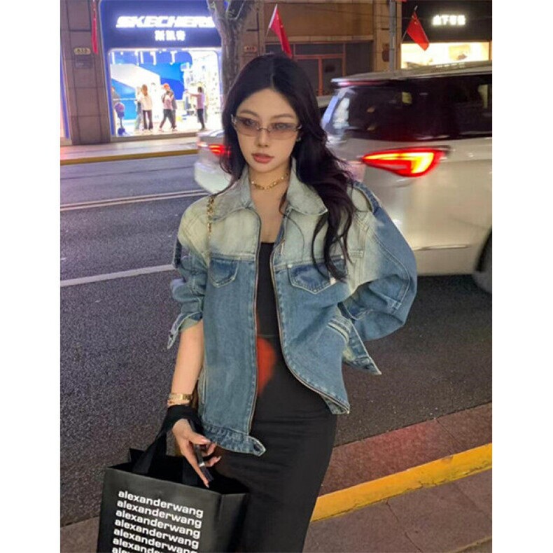 美式高街水洗做旧拉链牛仔外套春秋高级感韩系夹克潮牌JK2066,男装夹克,星座1116A（原606A-3）