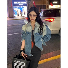 美式高街水洗做旧拉链牛仔外套春秋高级感韩系夹克潮牌JK2066，男装夹克，星座1116A（原606A-3）