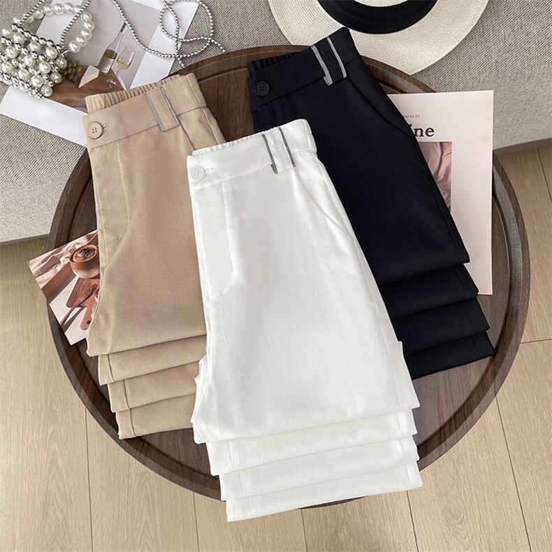 亚麻天丝阔腿裤女夏季2025新款春高腰垂感防晒棉麻直筒休闲长裤薄，女装休闲裤，云美莎专业女裤-全店现货