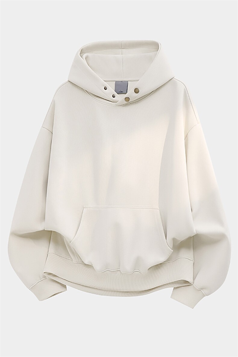 纯色重磅500克双排扣连帽卫衣宽加绒奥粒绒外套上衣RH5343JR-P57,女装短外套,星座610B-1