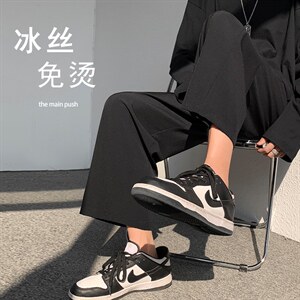 潮流2023春夏新款男士宽松九分裤潮流冰丝薄款休闲裤 2025-特批20图片