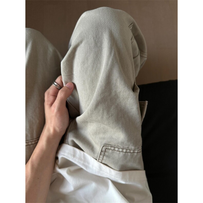 【有货】N7639LL-特P60美式复古cleanfit杏色工装裤男款直筒,男装休闲裤,星座1007（原301D）