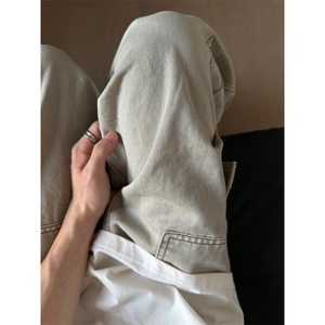 【有货】N7639LL-特P60 美式复古cleanfit杏色工装裤男款直筒图片