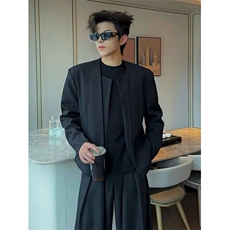 秋季无扣休闲通勤西服韩版时尚翻领小个子长袖黑色外套XW39，男装西服，星座1116A（原606A-3）