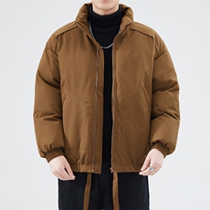 现货冬季美式休闲加厚雪山外套夹克立领纯色三防户外工装棉服，男装夹克，电商A486-1