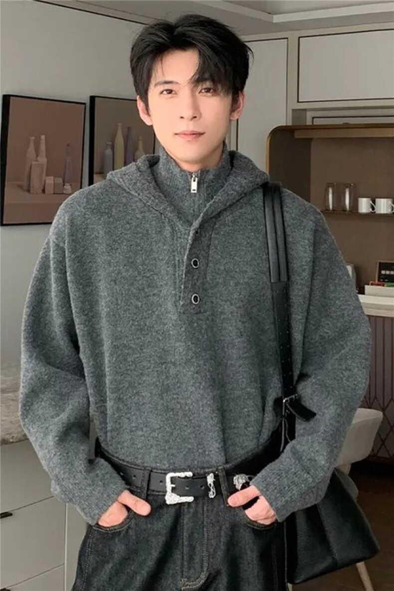 网图8866-P80秋冬新款休闲毛衣男士时尚长袖宽松针织衫上衣,男装针织衫/毛衣,电商A113