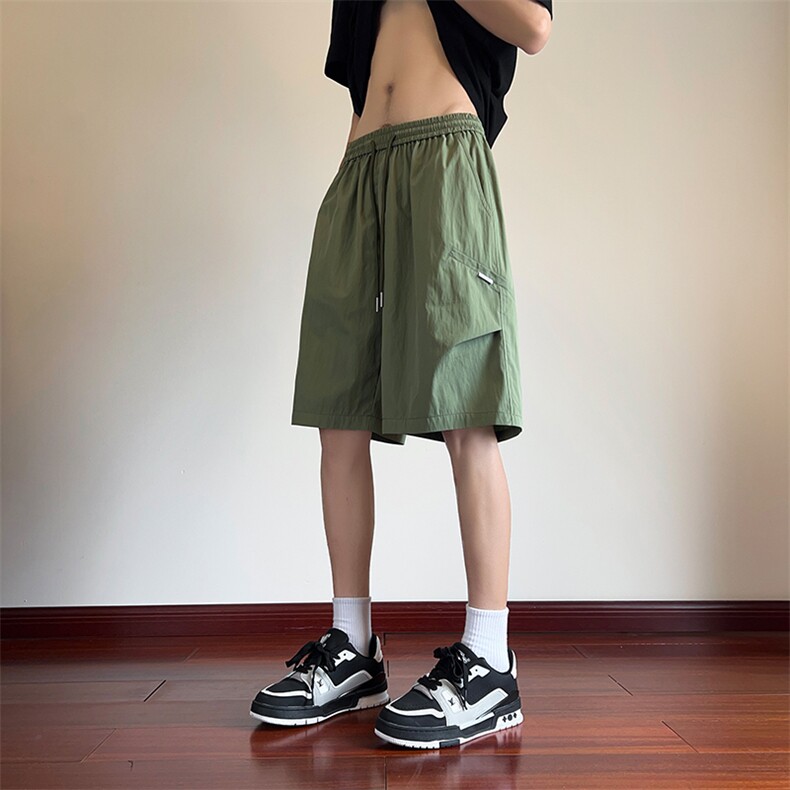 夏季新款凉感假口袋打褶短裤宽松M~4XLXZ604-DK208-P35控48,男装牛仔裤,星座604