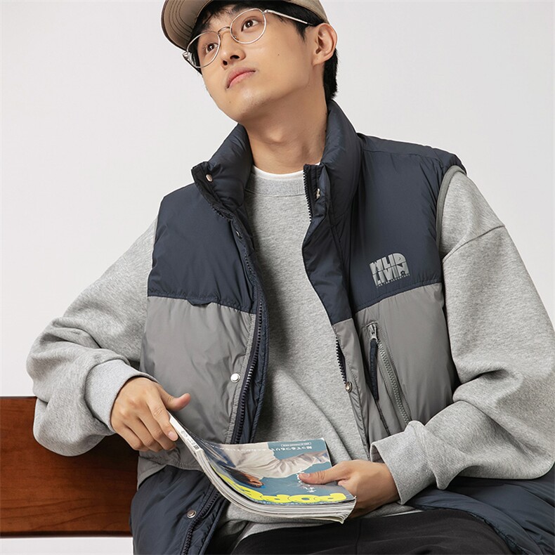 2026冬季新款男日系潮牌立领白鸭绒羽绒服马甲加厚外套YR26-F199,男装羽绒服,电商A101（原外27）