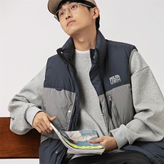 2026冬季新款男日系潮牌立领白鸭绒羽绒服马甲加厚外套YR26-F199，男装羽绒服，电商A101（原外27）