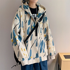 港风2024春款男装外套印花外套宽松卫衣开衫JK232-P78控98，男装夹克，电商A132（原电商B245）