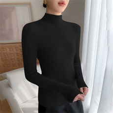 2025年秋季单件时尚百搭通勤简约加厚半高休闲/淑女，女装羊绒衫，云暖羊山羊绒