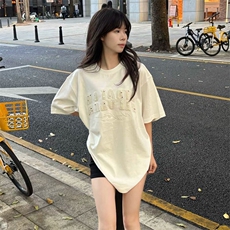 万针全刺绣工艺抖音得物高品质260克重磅纯棉双纱美式高街短袖T恤，男装T恤，电商A486