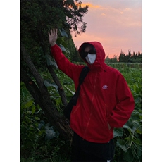 美式户外山系机能连帽红色冲锋衣男女夹克外套W30113-P65，男装夹克，星座1007（原301D）