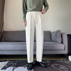 秋冬保暖毛呢男士直筒西装裤轻熟风休闲裤半松紧九分长裤X245，男装休闲裤，星座1116A-2（原606A-1）