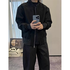 网图黑色夹克秋季重磅cleanfit设计感潮流解构剪裁310A-2517-P39，男装夹克，四季星座310A