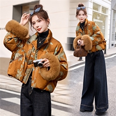 现货，现货人丝2025年冬季羽绒真狐狸毛短款加厚羽绒服，女装羽绒服，艾仟回(原伊仟回)