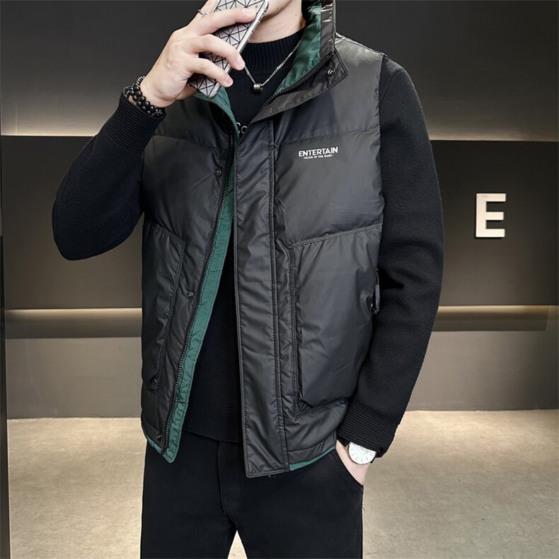 短款立领拼色羽绒马甲男休闲日系保暖外套马甲背心M73-P120,男装背心/马甲,电商A237