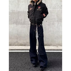 灰色座山雕羊羔毛外套棉服男女冬季加绒加厚保暖美式立领棉衣夹克，男装夹克，四季星座505