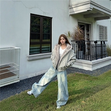 潮原创座山雕冬季棉服短款cleanfit保暖加厚毛领外套，男装棉衣，星座506A