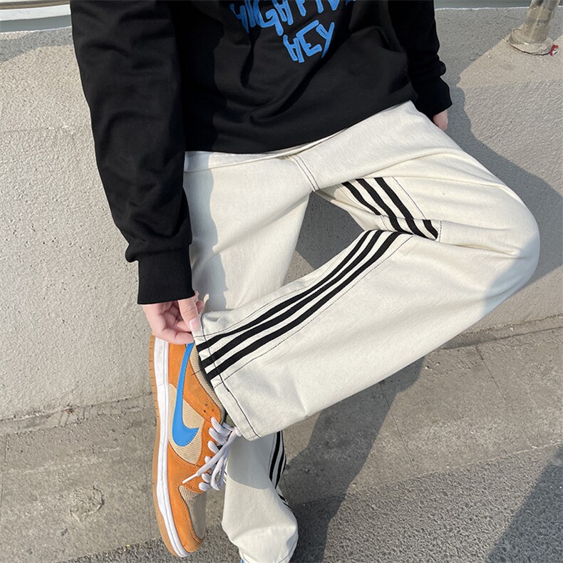 三条杠高街牛仔裤直筒拖地裤B342-NK1004-P55控68,男装牛仔裤,电商B342