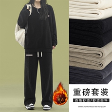条绒圆领卫衣加绒潮牌宽松两件套TZ819-常规特批98加绒特批118，男装卫衣，星座718