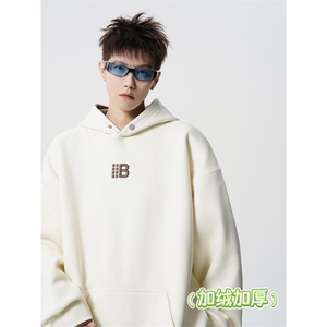 D309B-CC12-P60 加绒加厚刺绣连帽假两件卫衣图片