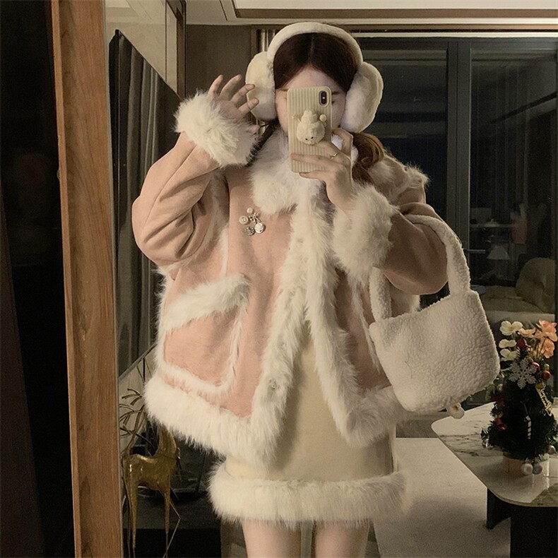 C936-P170羊羔毛拼接外套女秋冬季2025年新款加厚设计感小众棉服,男装棉衣,星座911-2(原星座613-2）