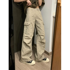 复古多口袋水洗休闲裤男款宽松直筒休闲纯棉面料工装长裤K616，男装休闲裤，星座1116A（原606A-3）