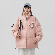 中性风23冬季时尚百搭宽松字母印花潮流皮棉服外套MY451P118控158，男装棉衣，A247A