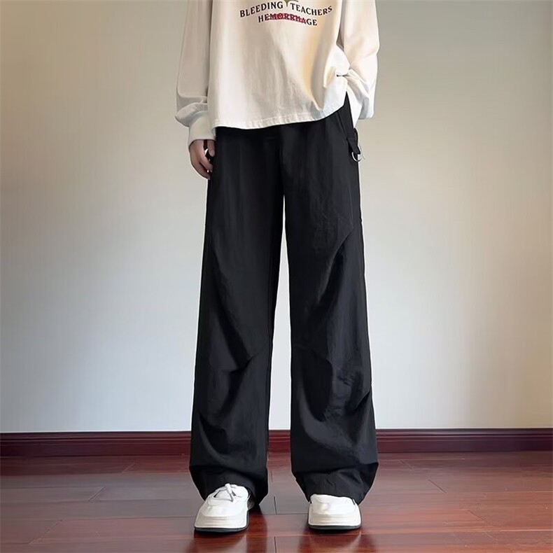 冰丝伞兵裤子男款夏季薄款宽松直筒垂感工装休闲长裤K527-2/P45，男装工装外套，星座506