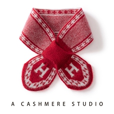 2025年秋季新款提花针织羊绒小围脖时尚休闲通勤百搭，围巾，臻歆羊绒