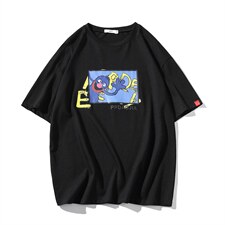 2021夏季新网格风日系大码男已注册卡通印花短袖T恤T1050-P25，男装T恤，电商A001