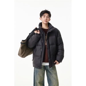 90%绒新标有报告立领撞色韩版宽松羽绒服外套Y988/P350现货图片