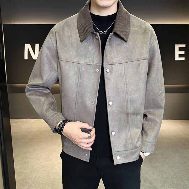JK903-P150 鹿皮绒男士外套春秋季2025新款休闲老钱风夹克图片