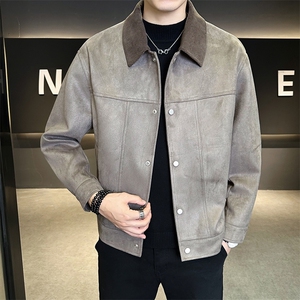 JK903-P150 鹿皮绒男士外套春秋季2025新款休闲老钱风夹克图片