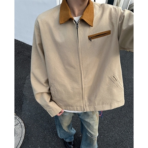 8XL-M春季水洗帆布短款夹克男生vintage美式复古工装外套JK003P98图片