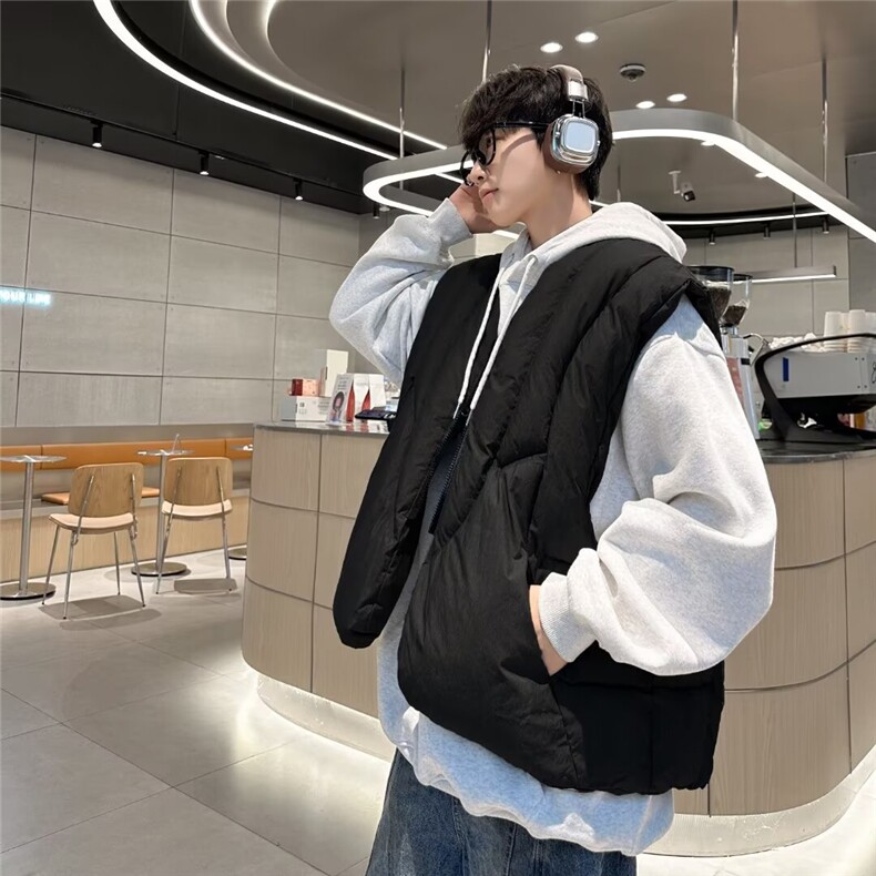 复古解构短款棉衣男款冬季外穿马甲背心cleanfit棉服外套MJ8151,男装背心/马甲,星座1116A-1（原606A）