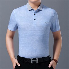 爸爸春装短袖t恤薄款中年男士上衣服中老年人男装爷爷春款打底衫,全网穿搭最时尚的老爷爷图片