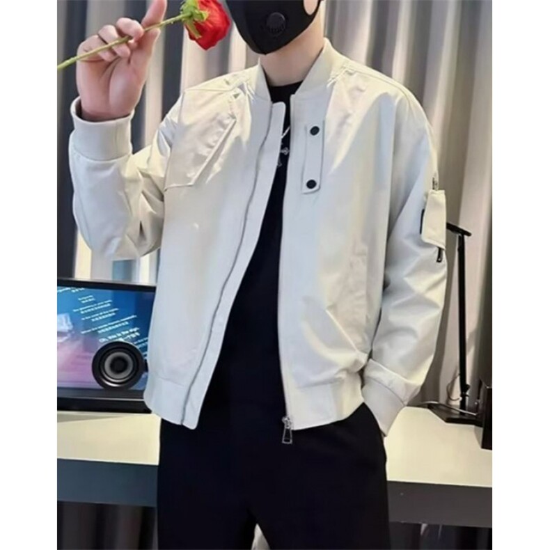 高端痞帅夹克外套男士春秋冬季2025新款休闲棒球服男款 JA207图片