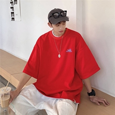 2025夏季新款精致简约云朵小标宽松男士圆领短袖T恤T973/P25，男装T恤，电商A148