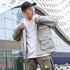 709-JK58-P9020秋装新款情侣立领夹克宽松印花工装外套男潮，男装夹克，星座709