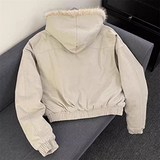 现货高品质美式高街冬季重磅硬挺短款座山雕毛领棉衣男女加厚外套，男装棉衣，电商A486-1