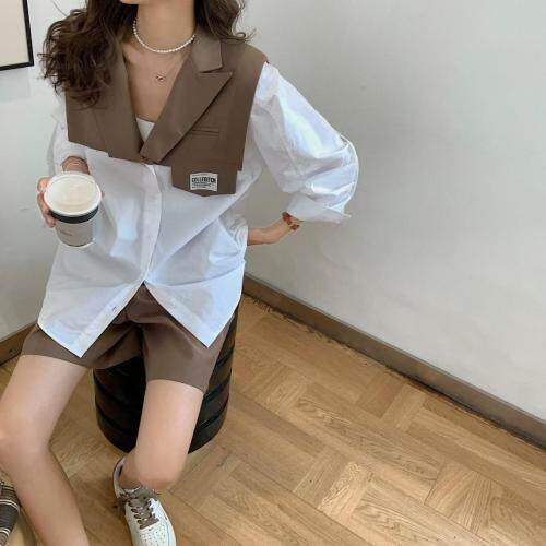 秋款拼接衬衣，其它，约她