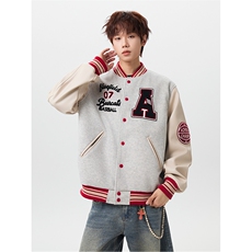 JKDD014-常规P67夹棉P77美式刺绣字母棒球服外套男情侣夹克棉服，男装夹克，星座712A-1