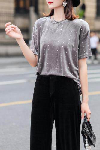 欧货烫钻款精品上衣，三色四码，其它，欧以美