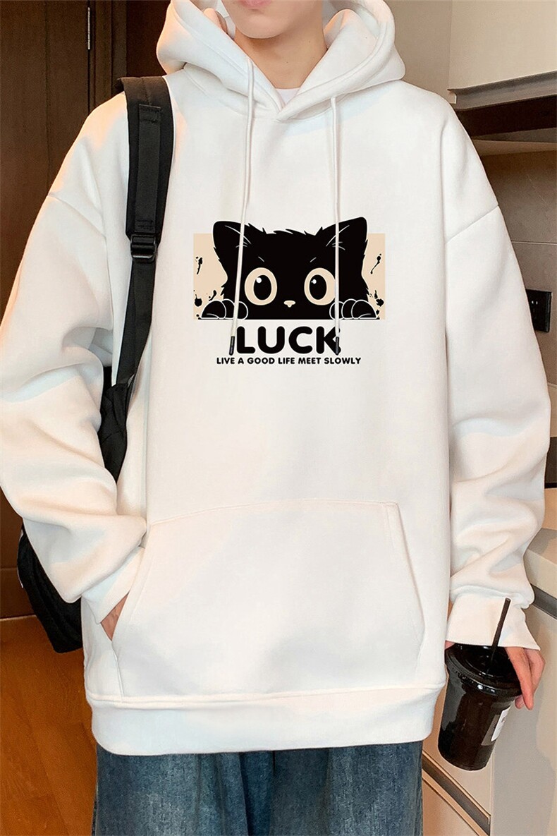 CM090重磅连帽卫衣纯棉卡通猫咪宽松帽衫ins潮牌外套,女装短外套,星座304A