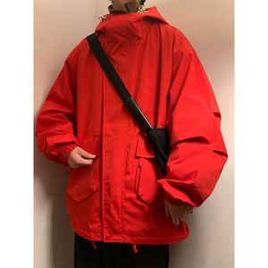 JK8107/P75春装户外新款冲锋衣男女美式工装外套连帽风衣宽松夹克图片