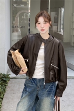 2025年冬季短皮衣加绒棉服RF2C290-6882-P185-K275，女装皮衣，蝶眷