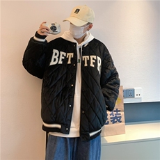 棒球服棉衣男秋冬季字母棉服港风ins菱形格夹克外套M8002，男装夹克，星座1116A-1（原606A）
