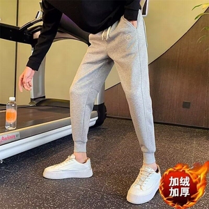 秋冬款休闲卫裤男士潮牌运动裤束脚韩版修身潮流加绒百搭男裤图片